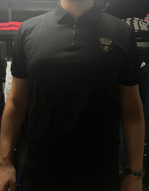 Emporio valentini jeans אימפוריו ולנטיני חולצת צווארון לוגו בצבע זהב